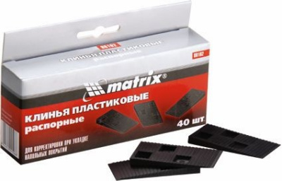 Клинья пластиковые распорные, 40шт, MATRIX, для корректировки при укладке напольных покрытий