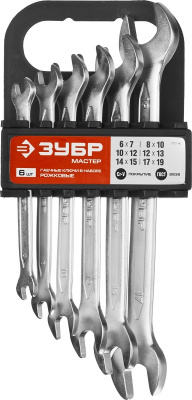 Набор кл. рожк. 6-19мм ЗУБР "МАСТЕР" 6шт. хромованад.сталь