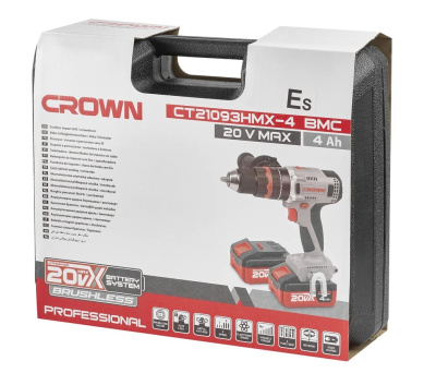 Дрель аккумуляторная (шуруповерт) CROWN CT21093XMS-4BMC 20V
