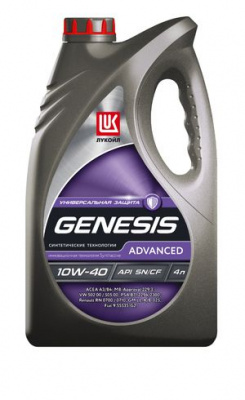 Масло моторное 4л. Лукойл GENESIS ADVANCED 10W40 SN/CF