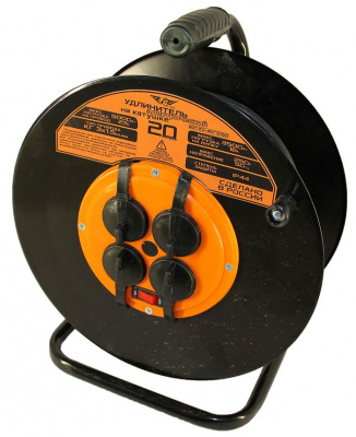 Удлинитель электрический 20 м 4 роз. ТТ КГ 3х1,5 IP44 катушка металл.