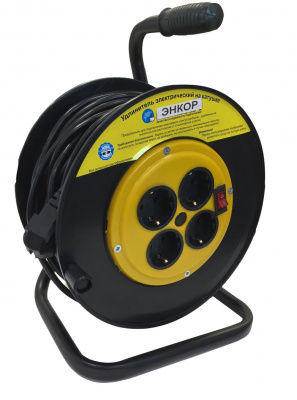 Удлинитель 40м 4 роз. ЭНКОР катушка пластм.