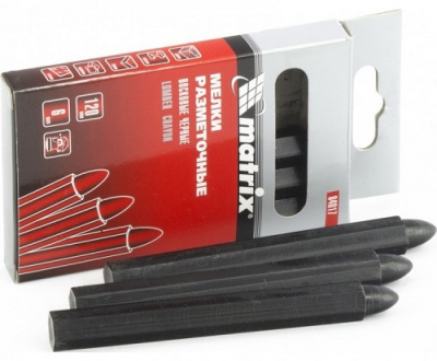 Мелки разметочные восковые,120мм MATRIX 6шт.,черные