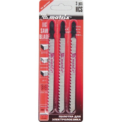 Полотно для эл/лобзика MATRIX  75*2,5мм, по дереву