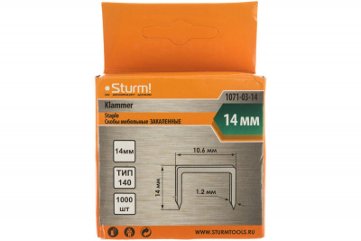 Скобы 14мм STURM закаленный тип 140