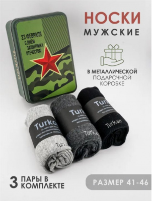 Носки в коробке подарочные "23 февраля" 3 шт