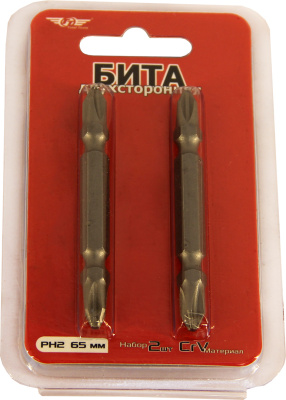 Бита двухсторонняя РН2 (CrV) 65 мм 2 шт TT