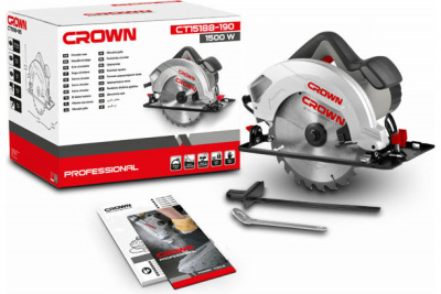 Пила циркулярная CROWN СТ15188-190,190мм,1500Вт