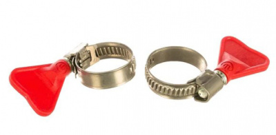 Набор хомутов металлических ЗУБР "Бабочка" 16-25мм,нерж.сталь, 2шт