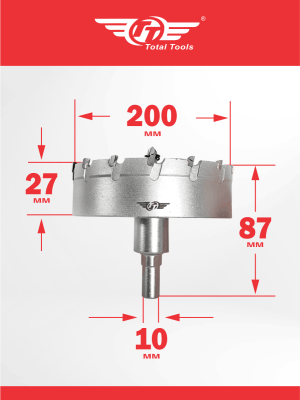 Коронка 200 мм по металлу победитовая ТТ