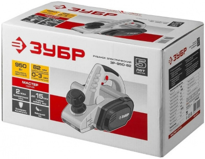 Рубанок электрический ЗУБР 950, 950Вт, 82мм, глубина 3мм