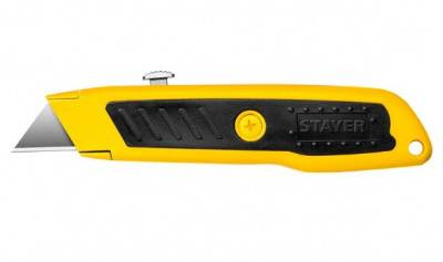 Нож STAYER с трапец. лезвием тип А24, метал. корпус