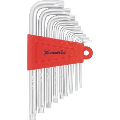 Набор ключей имбусовых TORX ,T10-T50 MATRIX CrV,9шт