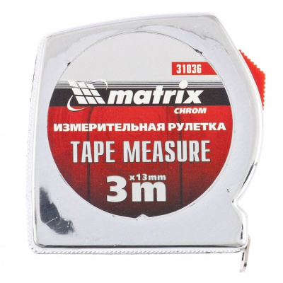 Рулетка  3м*13 мм "Matrix" Chrom