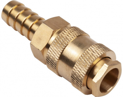 Разъем EURO мама 1/4"-елочка 12мм,латунь AV Steel