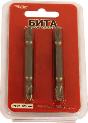 Бита двухсторонняя РН2 (CrV) 65 мм 2 шт TT