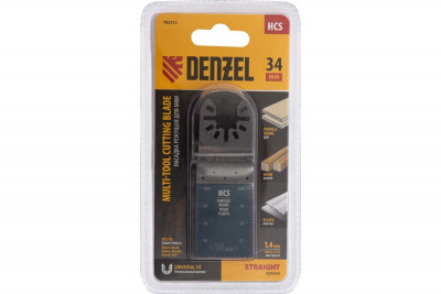 Насадка-лезвие пазовая прямая по дереву HCS 34*1,4мм мелкий зуб DENZEL