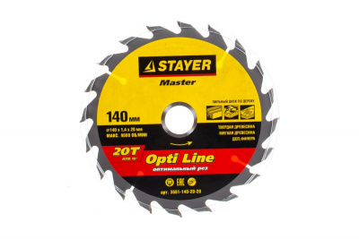 Диск (круг) пильный  STAYER "OPTIMA"  140*20(20Т)