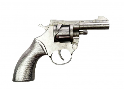 Пистолет для пистонов металлический, пугач серебристый