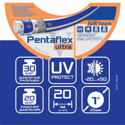 Шланг пятислойный ТЭП Soft-Touch "Pentaflex" ШТП-20/25, (d.25 мм, 20 метров)