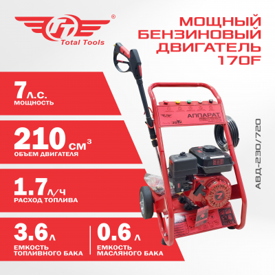 Аппарат высокого давления бензиновый TT АВД-230/720
