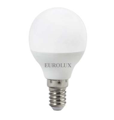Лампа светодиодная LL-E-G45-7W-230-2,7K-E14 (шар, 7Вт, тепл., Е14) Eurolux