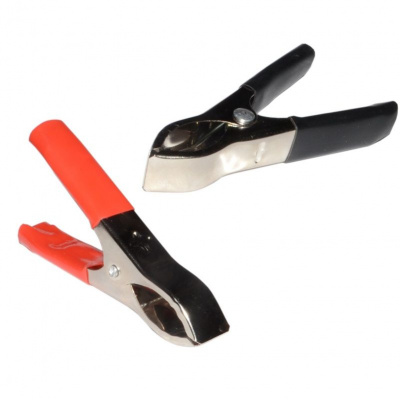 Зажим "Крокодил" 30А(крас., черн.)