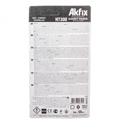 Герметик силиконовый Akfix HT300, красный, термостойкий, 50 мл