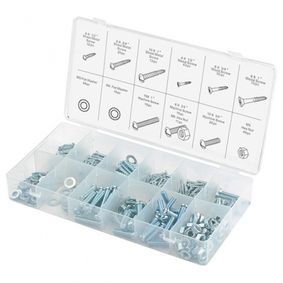 Набор саморезов, винтов, гаек, шайб, 347 предмета СИБРТЕХ