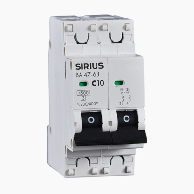 Автоматический выключатель ВА 47-63 2P 63А (С) 4,5кА Sirius