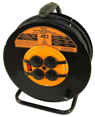 Удлинитель электрический 40 м 4 роз. ТТ КГ 3х1,5 IP44 катушка металл.