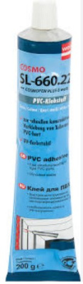 Клей COSMOFEN SL-660.220 PVC adhesive Plus-S white для ПВХ белый 200г.