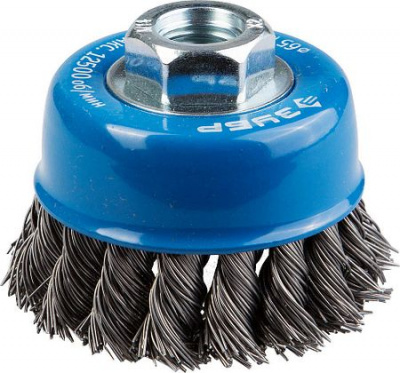 Щетка угловая  65 мм металл кручен.пров.0,5мм ЗУБР