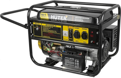 Бензогенератор HUTER DY6500LX с колёсами и аккумулятором