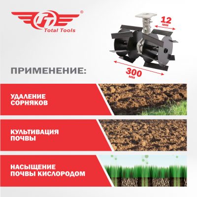 Насадка - мотыга с угловыми ножами для триммера TT НТ-02