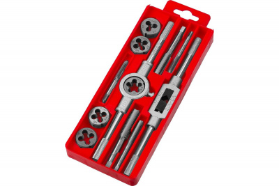 Набор метчиков и плашек М6-М12, 12 предм. ЗУБР "МАСТЕР"