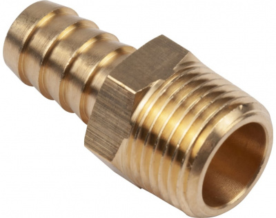 Разъем 1/2" внешняя резьба-елочка 14мм,латунь AV Steel