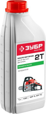 Масло моторное 1л. ЗУБР 2T двухтактное, минеральное
