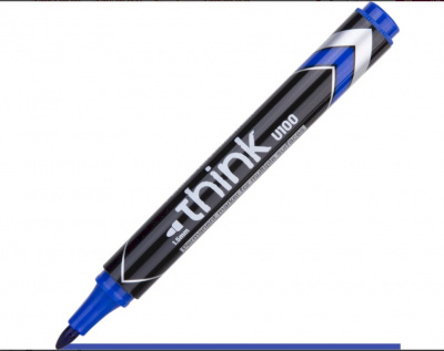 Маркер перманентный DELI "U100" 1-3 мм, синий